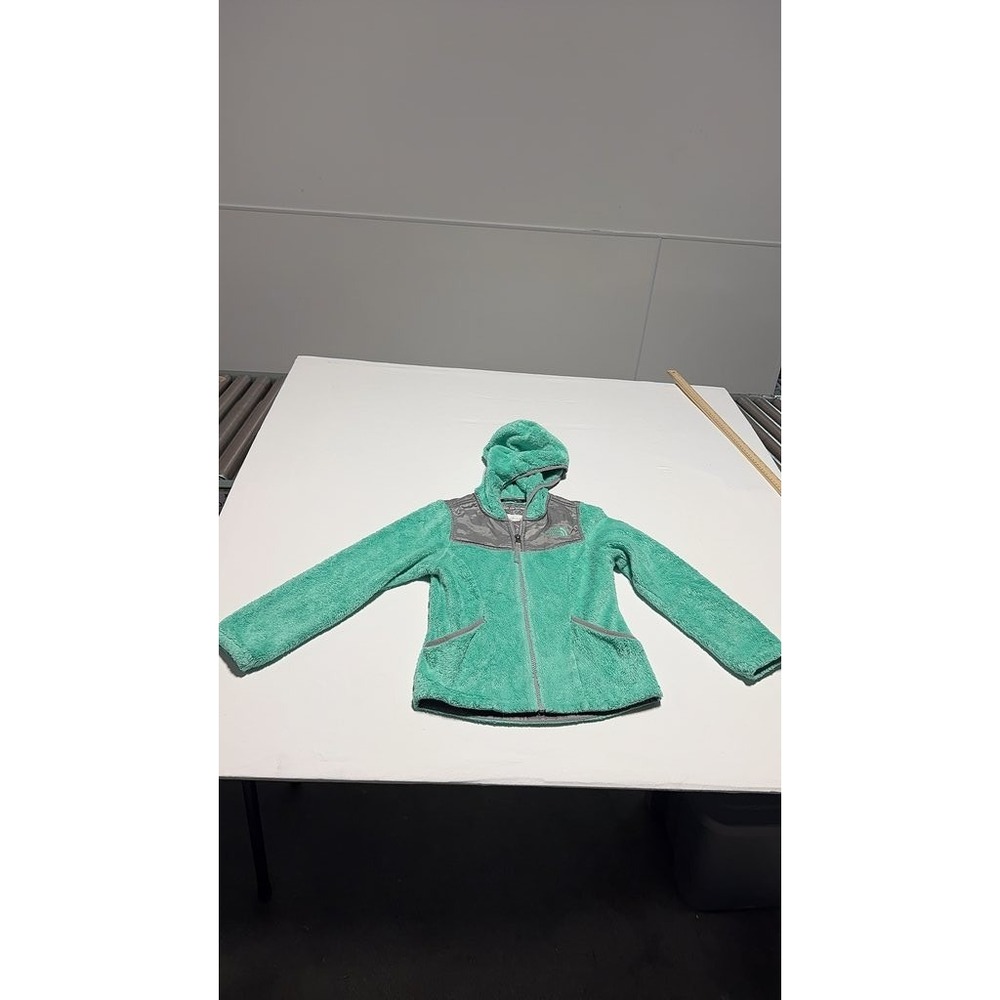 The North Face Osito Fleece Hoodie Jacket Girls S/P 7-8 Mint Green Gray